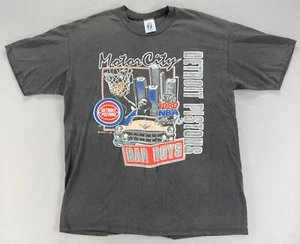 1989 NBA Finals Detroit Pistons “Bad Boys” T-Shirt Sz XL LOGO 7 Black Cadillac - Picture 1 of 13