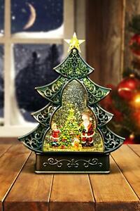 Christmas Water Filled Snow Globe LED Light Up Lantern Nativity Xmas Home Decor