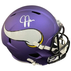 Casco de velocidad réplica tamaño completo autografiado por Justin Jefferson Minnesota Vikings - Imagen 1 de 2
