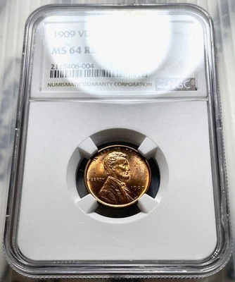1909-VDB Lincoln centavo de trigo NGC MS64RD (vermelho) - Imagem 1 de 4