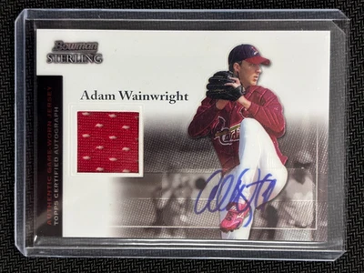 2004 BOWMAN STERLING ADAM WAINWRIGHT AUTO AUTOGRAPH JERSEY CARDINALS  - Image 1 of 2