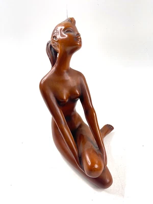 Figur Statue Frau aus Keramik sitzend AKT  ca. 28 cm RS Raumschmuck Cortendorf - Bild 1 von 4