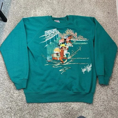 Vintage Churchill Downs Sweatshirt XL Kentucky Derby Horses Glitter 90s USA - Image 1 of 4