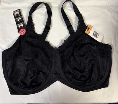 The Lily Fit Bra NWT 40DD Black Underwire Lace Trim No Padding NWT - Image 1 of 2