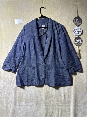 Blazer Traje Lauren Conrad Mujer Talla XXL Azul Manga 1/2 Foto 1 de 4