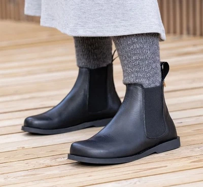 El Naturalista N5875 Arenisca Black schwarz Echtleder Damen Chelsea Boots Barfuß