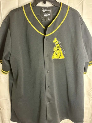 Camiseta de beisebol Disney masculina adulta grande preta pateta coleção Neff crescer - Imagem 1 de 2