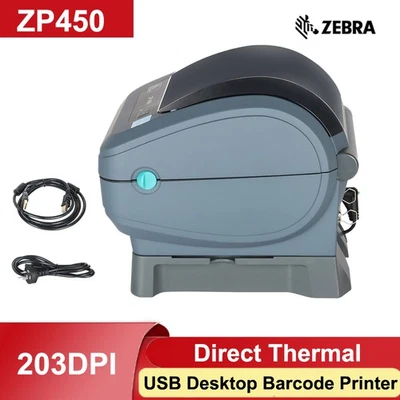 Zebra ZP450 Thermal Label Printer with Power and USB Cables - Bild 1 von 4
