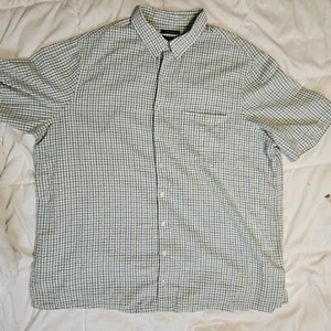 HB Harbor Bay Shirt Herren 2XLT Big Tall Weiß Grün Kariert Kurzarm Seersucker - Bild 1 von 5