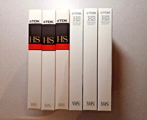 6 - TDK - HS - Videokassetten - T-120 - 6 Std Aufnahme - leer - unbenutzt - Bild 1 von 5