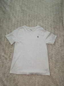Polo Ralph Lauren white cotton short sleeve V-neck t-shirt Size L (14-16) - Picture 1 of 5