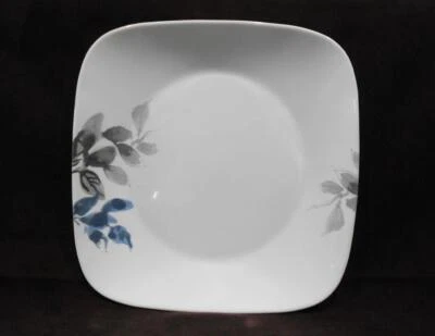❤️ Corelle Square KYOTO NIGHT 10.5" DINNER PLATE *Japanese Garden Blue Gray Leaf - Image 1 of 4