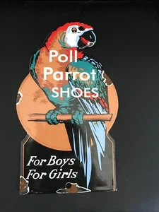 Vintage Enameled Poll Parrot Shoes Sign - EA fc - Picture 1 of 5