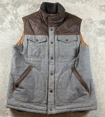 Chaleco de Algodón Red Head Ranch Talla M Negro con Cuello Marrón Western Country Foto 1 de 4