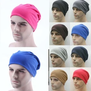 Slouch Couple Thin Cap Beanie Stretch Cotton Running Men Hat Women Casual Jersey - Picture 1 of 35