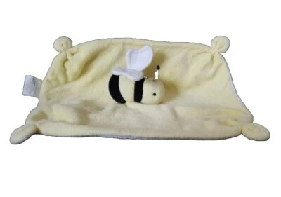 Manta de seguridad para bebé Bumble Bee amarilla algodón orgánico Burts abejas sensorial Lovey Foto 1 de 4