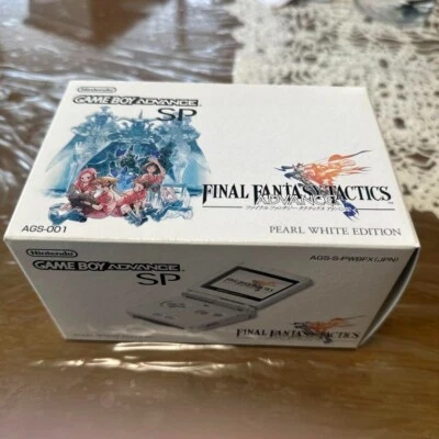Nintendo Game Boy Advance Final Fantasy Tactics Pearl White Edition GBA SP Set - Image 1 of 4