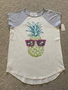 NWT Girl’s Tea Collection Sunshine Pineapple Raglan Tee -size 16 - Picture 1 of 5