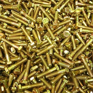 (400) 1/4"-20 x 1-1/4" Grade 8 Sechskantschraube Schraube gelb verzinkt grob - Bild 1 von 6