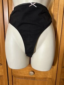 Mutandine Lane Bryant Cacique perizoma lato largo schienale in pizzo 14/16 nero nuove senza etichette - Foto 1 di 3