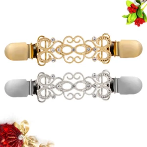 2 Pcs Dress Brooch Clip Dress Clip Cardigan Holder Clothing Cinch Clips - Picture 1 of 12