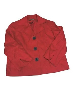 Jaqueta Ralph Lauren NAUTICAL Blazer Vermelha Botões Âncora 100% Linho Feminina 12 - Imagem 1 de 4