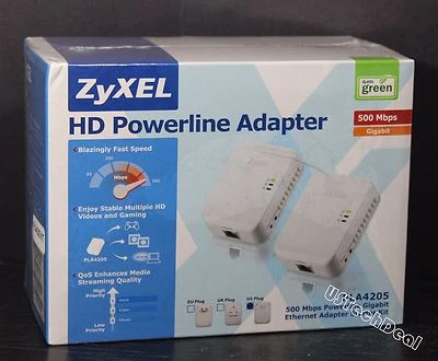 ZyXEL PLA4205KIT 500 Mbps Gigabit Powerline Wall-Plug Adapter Starter Kit @NEW@ - Image 1 of 4