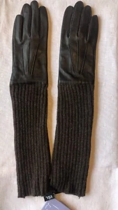 Lange Lederhandschuhe Damenhandschuhe Handschuhe Leder Damen braun Gr 7 RSL - Foto 1 di 3