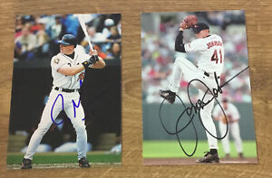 Jay Gibbons,Jason Johnson Baltimore Orioles autographed 3.5 x 5 team cards lot