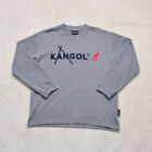 Vintage 90s Kangol Grey Embroidered Spell Out Sweater Size Medium