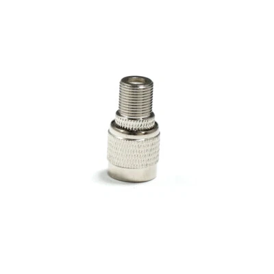 TNC male plug to F female jack RF coax connector adapter straight NEW nickel - Image 1 of 4