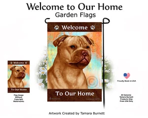 Bandera Welcome Garden - Orange Staffordshire Bull Terrier 134E - Imagen 1 de 1