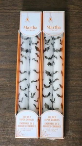 MARTHA STEWART Halloween BAT Covered Tapered CANDLES BNIB - 4 Candles Total 10" - Picture 1 of 10
