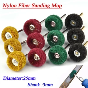 25mm Flap Wheel Abrasive Nylon Fiber Sanding Mop 3mm Shank For Rotary Tool - Picture 1 of 7