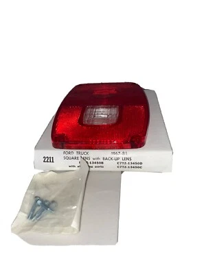 Ford Truck 1967-75 parada/lámpara trasera lente cuadrada con réplica de respaldo #: C7TZ-13450-C,D Foto 1 de 3