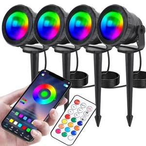 IC ICLOVER Outdoor Spot Lights, Smart APP & Remote Control Color Changing Lan... - Picture 1 of 9