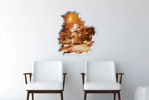 Chef Mouse Sticker, 3D Mouse Wall Decal, Mouse Hole Sticker Kitchen Wall Art A41 - Picture 1 of 5