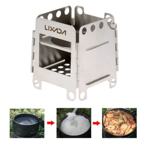 Stainless Steel Folding Wood Pocket Stove Outdoor Camping Cooking Stove F5V2 - Picture 1 of 12