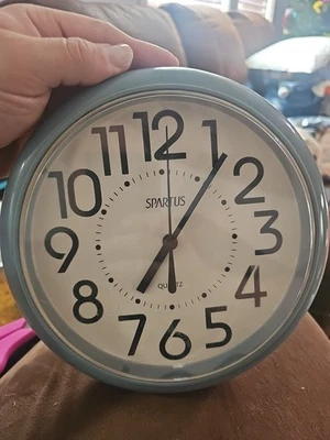 Reloj de pared estilo Memphis posmoderno azul Spartus vintage años 80 Foto 1 de 3