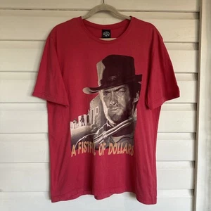 Vintage Clint Eastwood T-Shirt Men Size M Red Cotton 1985 A Fistful Of Dollars - Bild 1 von 20