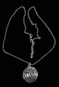 Collar Convertible Brighton Contempo Colgante Remolino Plata Ajustable 18-36" - Imagen 1 de 5