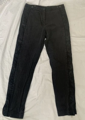 Dries Van Noten女式38黑色纹理棉质裤袋 — 第 1/4 张图片