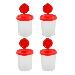 1X(4PCS Salt and Pepper Shakers Moisture Proof Salt Shaker with Red Covers3712 - Picture 1 of 7