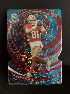 2023 PANINI SPECTRA FOOTBALL CAMERON LATU ROOKIE /50 BLUE DISCO DIE-CUT 49ERS RC - Picture 1 of 2