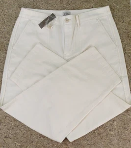 NWT J. CREW GARMENT-DYED FOUNDRY HIGH RISE WIDE LEG PANTS NATURAL IVORY SIZE 12 - Picture 1 of 2
