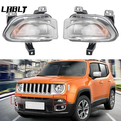 DRL Fog Light For Jeep Renegade 2015 2016 2017 2018 Daytime Running Lamp Pair - Image 1 of 4