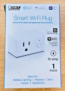 FEIT Electric Smart Wi-Fi Plug 115V/15A 1.7kW Outlet Alexa Siri Google Assistant - Picture 1 of 4