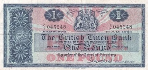 #Scotland The British Linen Bank 1 Pound 1963 P-166 VF+ Anderson - Picture 1 of 1