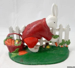 Bunny Rabbit Picking Carrots Cast Iron Doorstop - Picture 1 of 6