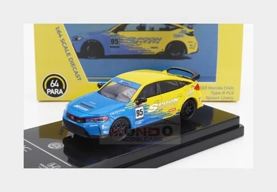 1:64 PARAGON Honda Civic Type-R (Fl5) #95 Spoon Sport 2023 Blue Yellow PA-55588 - Immagine 1 di 2